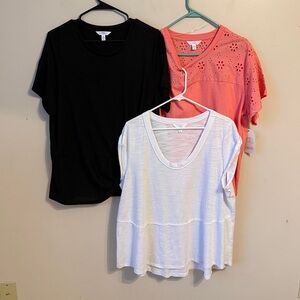 NWT Time & Tru Women’s Top Bundle Black Pink White NWOT Size XL 16-18
